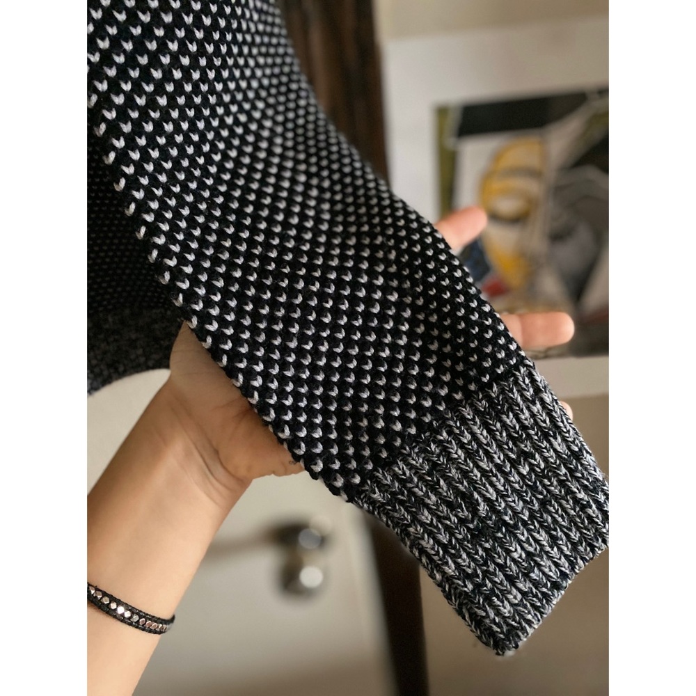 Rag & Bone Patterned Grey Merino Wool Sweater - image 3